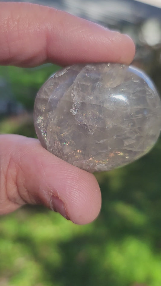 *RARE* Blue Rose Quartz mini palm stones