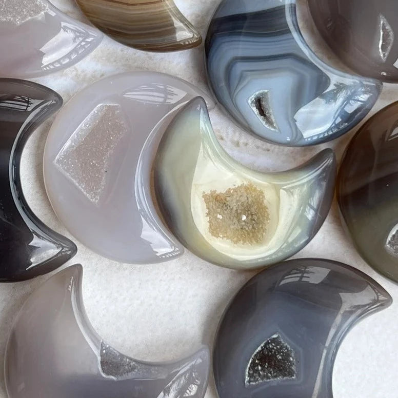 Crescent Moon Agate druzy